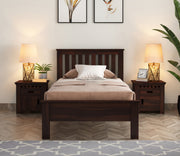 Venus Sheesham Wood Single Bed Without Storage (Walnut Finish)