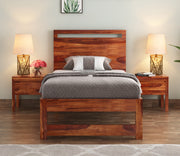 Bacon Sheesham Wood Single Bed Without Storage (Honey Finish)