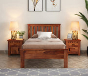 Venus Sheesham Wood Single Bed Without Storage (Honey Finish)