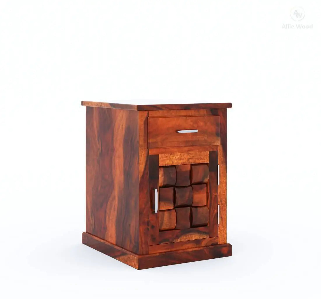 ONIJA Solid Sheesham Wood Bed Side Table For Bed Room Solid Wood End Table