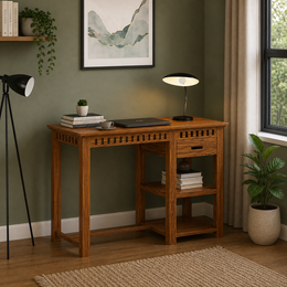 Brenveris Solid Wood Study Table (Honey Finish)