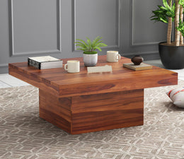 Vyomex Sheesham Wood Center Table (Honey Finish)