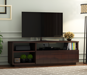 Orvathor Sheesham Wood Tv Unit with Shelf Storage (Walnut Finish)