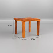 Uldaris Sheesham Wood Dining Set 4 Seater (Honey Finish)