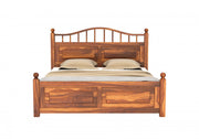 Varnak Sheesham Wood King Size Bed Without Storage (Honey Finish)
