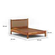 ONIJA Sheesham Wood Queen Size Bed