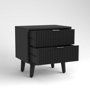 Avyant HDMR Premium Wood Bedside Table (Black)
