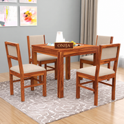 ONIJA Solid Sheesham Wood 4 Seater Dining Table Set