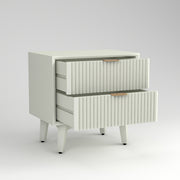 Avyant HDMR Premium Wood Bedside Table (White)
