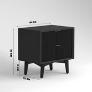Avyant HDMR Premium Wood Bedside Table (Black)