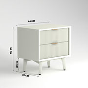 Avyant HDMR Premium Wood Bedside Table (White)