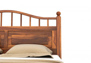 Varnak Sheesham Wood King Size Bed Without Storage (Honey Finish)