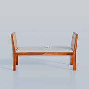 Onija Sheesham Wood Cane Bench with Upholstered Seat for Living Room & Entryway