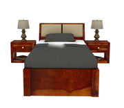 Walken Sheesham Wood Single Bed Without Storage (Honey Finish)