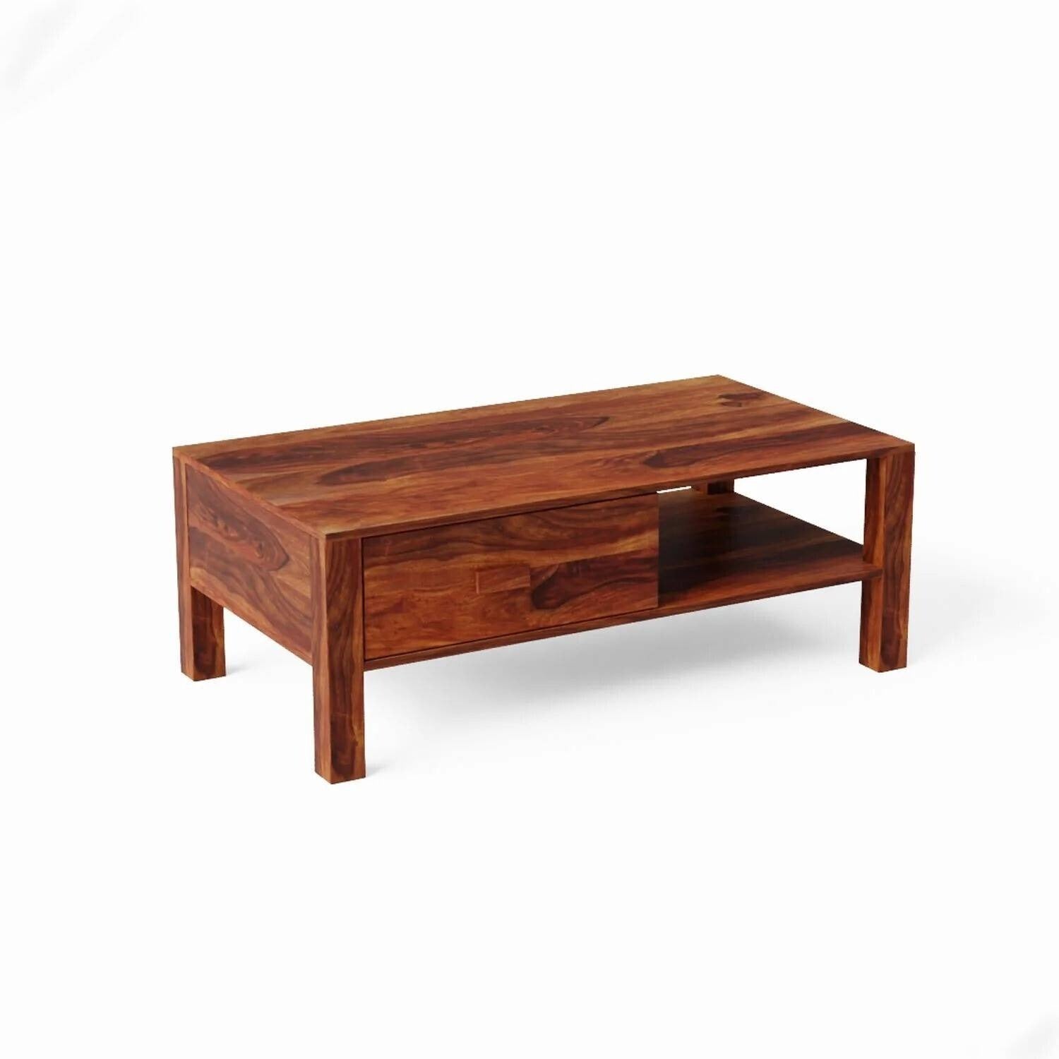 ONIJA Sheesham Solid Wood Coffee Table For Living Room (Pre-assembled)