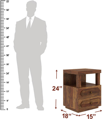 ONIJA  Sheesham ( Rosewood ) Solid Wood Bedside Table  (Finish Color - Provincial Teak, Pre-assembled)