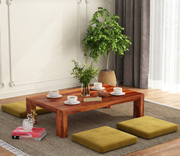 Tavrya Sheesham Wood Center Table (Honey Finish)