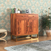 Xythorin Sheesham Wood Cabinet and Sideboard (Honey Finish)