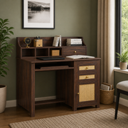 Averion Solid Wood Study Table (Walnut Finish)