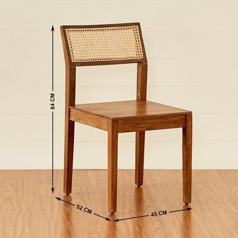 ONIJA  Furniture Solid sheesham Wooden Cane Chair Connection Terra Brown Sheesham Wood Dining Chair Set Off 2 (honet Finish top)