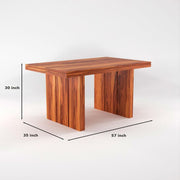 ONIJA Solid Sheesham Wood Dining Room Sets 6 Seater Poster ining Table with 4 Cushions Chairs & 1 Bench  Honey Finish