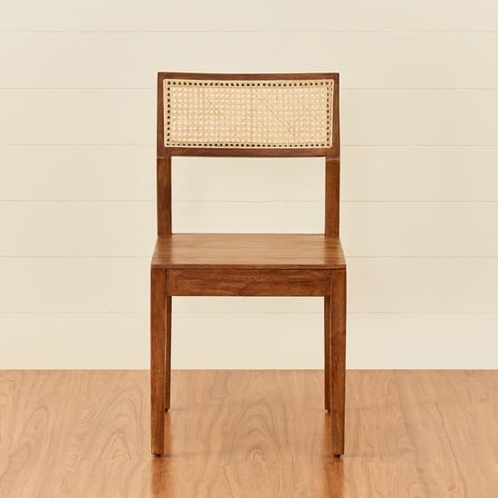 ONIJA  Furniture Solid sheesham Wooden Cane Chair Connection Terra Brown Sheesham Wood Dining Chair Set Off 2 (honet Finish top)