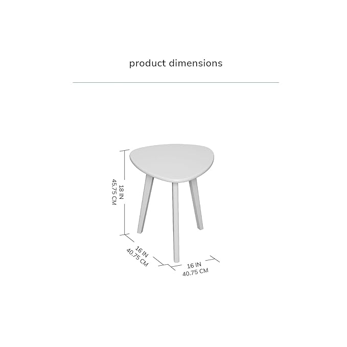ONIJA Furnelift Sheesham Wood Triangle Nightstand Side Table for Bedroom Living Room