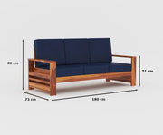 ONIJA Solid Sheesham Wooden 5 Seater Sofa Set for Living Room, 3+1+1 Seater Sofa Sets Honey Finish