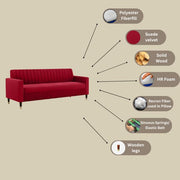 Modern Red L-Shaped Sectional Sofa