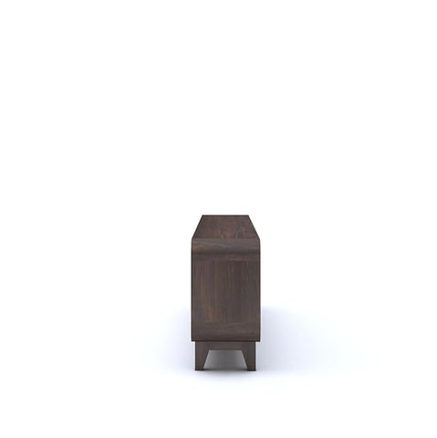 ONIJA Solid Sheesham Wood TV Cabinet with 3 Drawer Storage TV Stand Table Wooden Furniture Entertainment Unit for Living Room Home