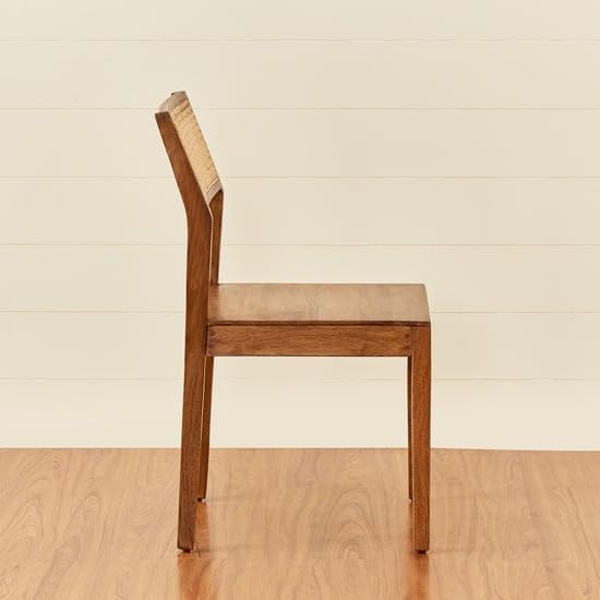ONIJA  Furniture Solid sheesham Wooden Cane Chair Connection Terra Brown Sheesham Wood Dining Chair Set Off 2 (honet Finish top)