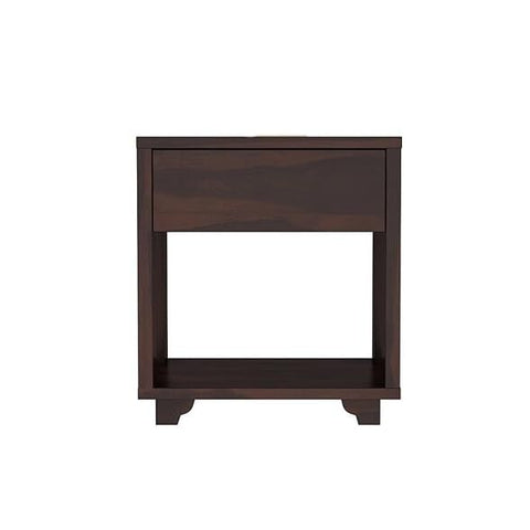 ONIJA  Bedside Table for Bedroom | Nightstand Bedside Lamp Holder End Table with Drawer & Shelf Storage for Living Room - WALNUT FINISH