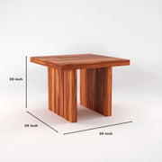 ONIJA Solid Sheesham Wood Dining Room Sets 4 Seater Poster Dining Table with 4 Chairs Honey Finish