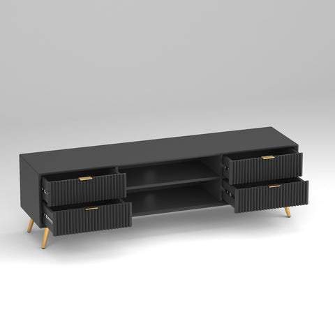 ONIJA Modern TV Unit Cabinet for Living Room | Premium Wooden Media Console with Storage Shelves