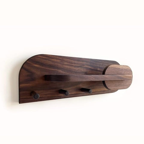 ONIJA Sheesham Wood Key Stand for Wall, Wooden Key Holder for Home, Key Chain Holder with 5 Hooks, Designer Key Chain Stand, Wall Stylish Key Stand for Entryway & Office Decor