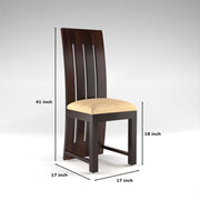ONIJA Solid Sheesham Wood Dining Room Sets 6 Seater Poster Dining Table with 6 Cushions Chairs Walnut Finish