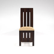 ONIJA Solid Sheesham Wood Dining Room Sets 6 Seater Poster Dining Table with 6 Cushions Chairs Walnut Finish