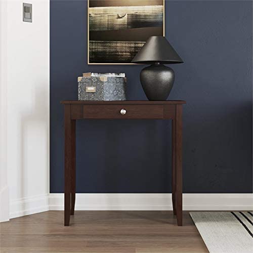 ONIJA  Wooden Console Table for Living Room | Side Entrance Table for Home with 1 Drawer | Sheesham Wood, Coffee ColoUr
