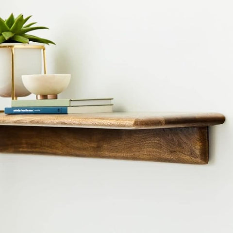 ONIJA Floating Shelves for Wall Set of 2, Rustic Wall Mounted Shelf for Bathroom, Bedroom, Living Room, Kitchen,Wall Storage for Home Decor 2 Pieces - 18 inch & 12 inches