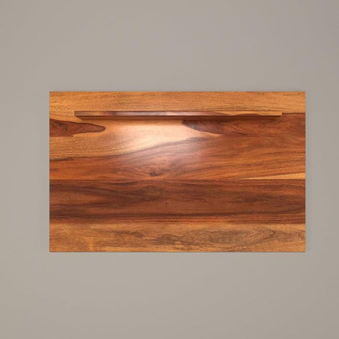 ONIJA  Wooden Wall Mount TV Unit (Sheesham Wood) (Honey Finish)