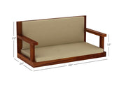 ONIJA Wooden Garden Zula Swing Hammock Chair Wooden Hanging Swings | Jhula for Balcony, Sheesham Wood Indoor Outdoor