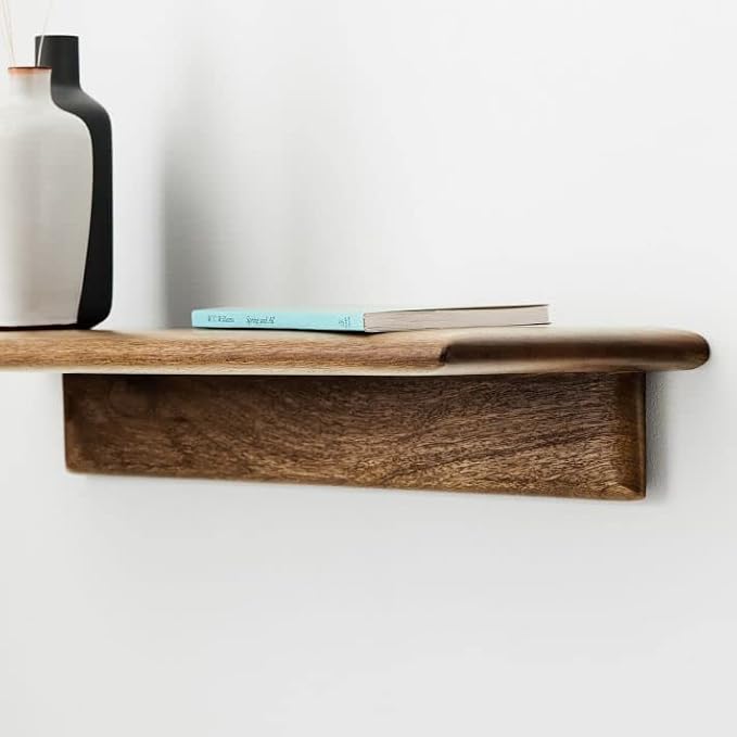 ONIJA Floating Shelves for Wall Set of 2, Rustic Wall Mounted Shelf for Bathroom, Bedroom, Living Room, Kitchen,Wall Storage for Home Decor 2 Pieces - 18 inch & 12 inches