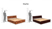 Olyvaris Sheesham Wood King Size Bed With Storage (Honey Finish)