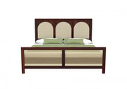 Kathanx Sheesham Wood King Size Bed Without Storage (Walnut Finish)
