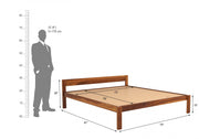 Omvian Sheesham Wood King Size Bed Without Storage (Honey Finish)