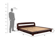 Ravyon Sheesham Wood Queen Size Bed Without Storage (Walnut Finish)