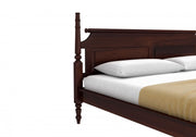 Vrukon Sheesham Wood King Size Bed Without Storage (Walnut Finish)