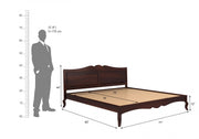 Sthavik Sheesham Wood Queen Size Bed Without Storage (Walnut Finish)
