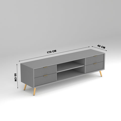 ONIJA Modern TV Unit Cabinet for Living Room | Premium Wooden Media Console with Storage Shelves