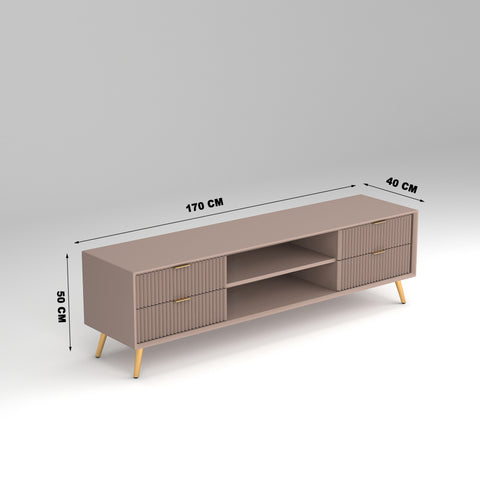 ONIJA Modern TV Unit Cabinet for Living Room | Premium Wooden Media Console with Storage Shelves